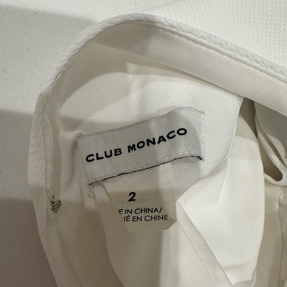 Club Monaco size US2 White flared pant jumpsuit with belt - Picture 4 of 9